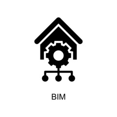 BIM vector Solid Icon Design illustration. Digitalization and Industry Symbol on White background EPS 10 File