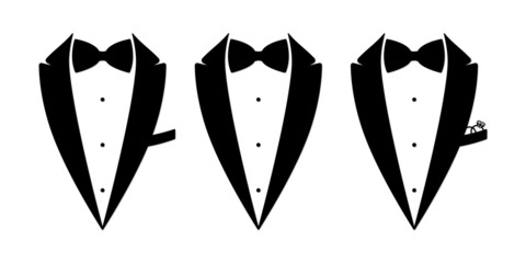 Tuxedo with Bow tie Tux Groom's suit Wedding party - obrazy, fototapety, plakaty