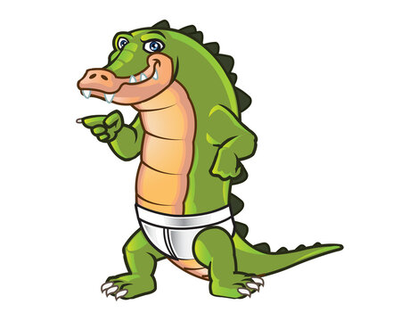 Funny Crocodille Alligator Cartoon Mascot