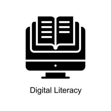 Digital Literacy Vector Solid Icon Design Illustration. Digitalization And Industry Symbol On White Background EPS 10 File