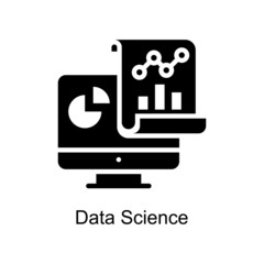 Data Science vector Outline Icon Design illustration. Digitalization and Industry Symbol on White background EPS 10 File