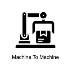 Machine To Machine vector Solid Icon Design illustration. Digitalization and Industry Symbol on White background EPS 10 File