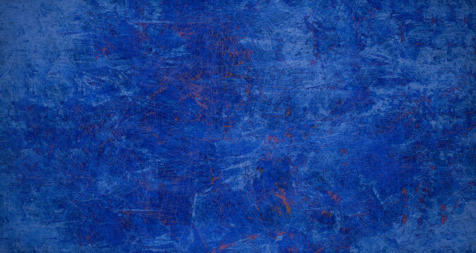Deep blue with brown spots colored concrete textured background