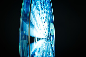 the ferris wheel on the burgplatz in düsseldorf photographed during christmas at night with a...