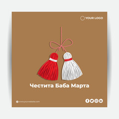 vector illustration for baba Marta means Granny March - obrazy, fototapety, plakaty