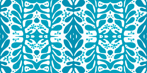 Fototapeta premium Talavera pattern. Seamless portugal mosaic. Vintage azulejo background.