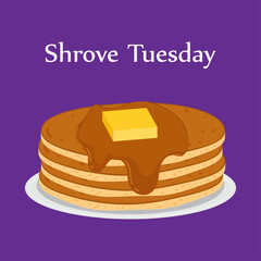 Happy shrove Tuesday, pancake day vector illustration