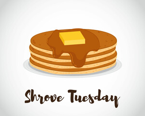 Happy shrove Tuesday, pancake day vector illustration