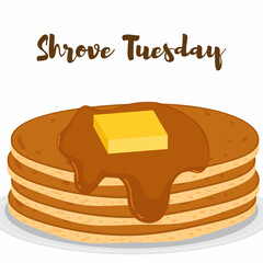 Happy shrove Tuesday, pancake day vector illustration