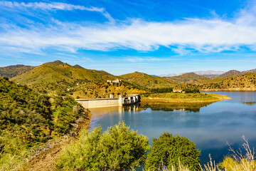 Fototapeta na wymiar Casasola Dam in Andalucia, Spain