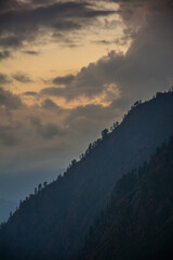 sunset over the mountains