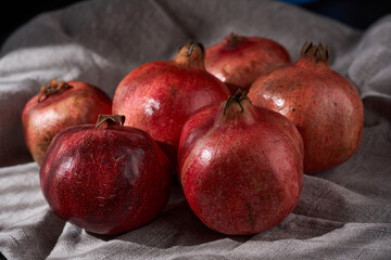 Fresh pomegranate fruits and seeds