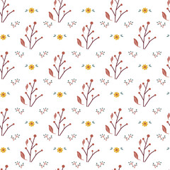 Seamless pattern with flowers. Use seamless patterns for fabric, wrapping paper and home décor like pillow covers, curtains or wallpaper.