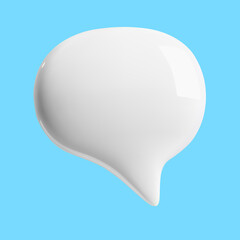 3d vector talking cloud. Speech bubble illustration. Glossy speech bubble vector illustration.