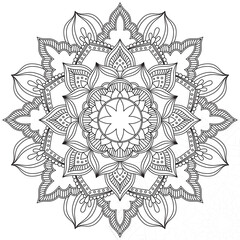 Leaf Flower Petal Coloring Mandala Art Simple Graphic Shape Vector Floral Oriental Outline Vintage Decorative Elements Pattern Illustration Islam Arabic Indian Turkish Mystic Religion Morals Lotus