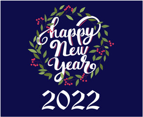 Happy New Year 2022 Design Abstract Holiday Vector Illustration White With Blue Background
