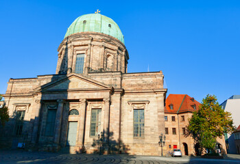 St Elisabeth Catholic Church in Nuremberg . Large domed Catholic church in Nuremberg Germany 