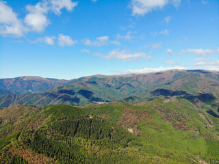 Naklejka premium 高知県津野町 穴神トンネル北口展望台からの風景