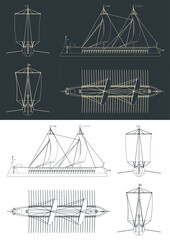 Roman warship blueprints © blacklight_trace