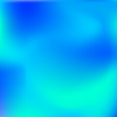 Abstract blur fluid shapes waves pattern, blurry wavy trendy background. Retro gradient texture graphic design vector template. Copy space poster layout flyer banner cover. Cyan blue bright colors