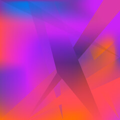 Fototapeta premium Abstract blur fluid shapes waves pattern, blurry wavy trendy background. Retro gradient geometric texture graphic design vector template. Copy space poster flyer banner cover. Pink orange neon colors