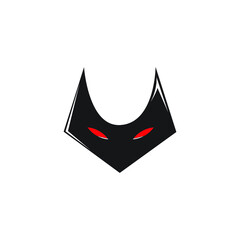 Head fox Red eyes concept Logo on white