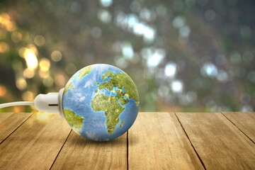 Electric plug into an earth power socket