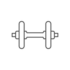 Dumbbell line icon or fitness concept