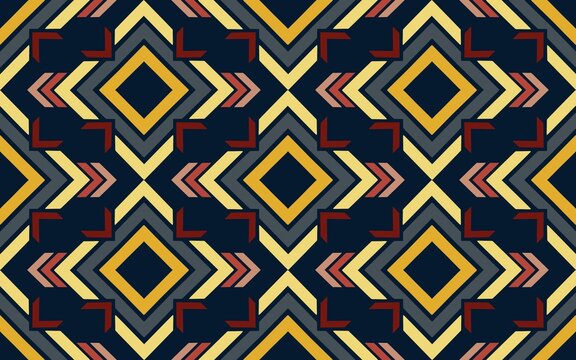 Pattern design for  wallpaper and clothes. tribal ornaments seamless african pattern Ethnic rug with chevron Aztec style. Geometric mosaic on majolica tiles. Antique interior. Asian rug. Geo print on 