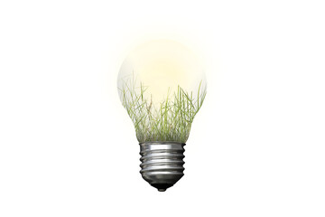 Grass inside the light bulb