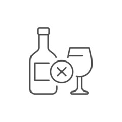 No alcohol line outline icon