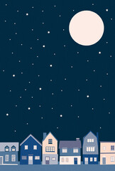 Fototapeta premium 背景素材_ヨーロッパ風の街並み_夜