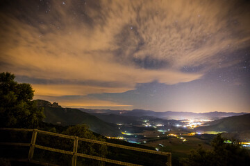 Night sky in Sant Miquel De Castello church, La Garrotxa, Spain