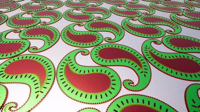 Metallic Paisley in 3d style folk art ethnic ornament abstract decoration 4k