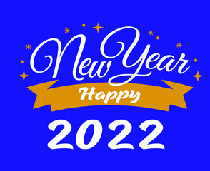 Fototapeta premium Happy New Year 2022 Holiday Abstract Design Vector Illustration Yellow And White With Purple Background