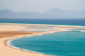 Sandy beach and blue sea