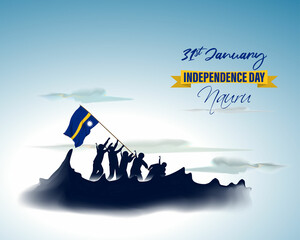 Vector illustration of happy independence day Nauru.
