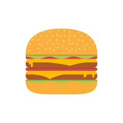 Burger vector illustration. Burger isolated on white. Burger icon.
