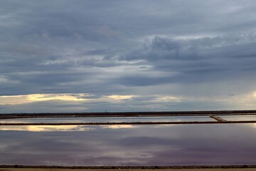 sunset over the river