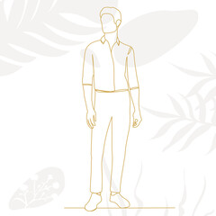 man, guy one line drawing, on an abstract background, vector