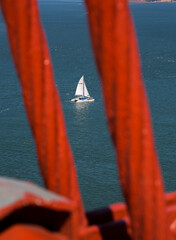 Details and fragments of the golden gate bridge