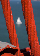 Details and fragments of the golden gate bridge