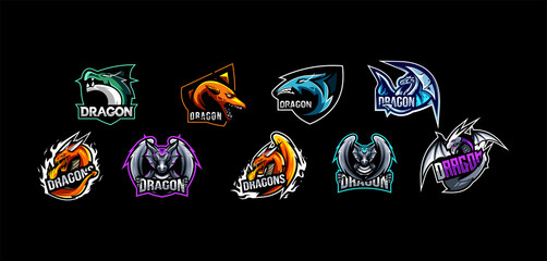 Dragon logo mascot collection design