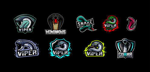 Snake logo mascot collection design