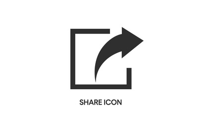 Share Icon. Vector isolated editable black and white illustration