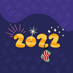 new year 2022 and sock