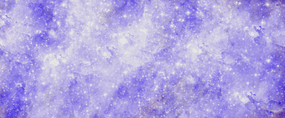 Watercolor universe Sky, stars, deep space Violet, blue, fantasy colorful space galaxy background