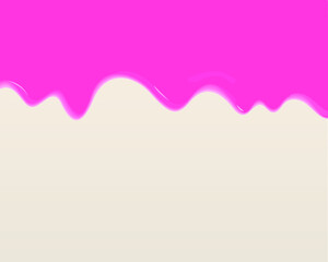 Flowing strawberry jam on milk cream. Abstract background