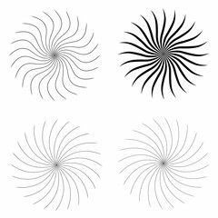 A set of linear icons and boho symbols - sun and spark logo design templates - abstract design elements for decoration in a modern minimalist style for social media posts, packaging decoration, vector