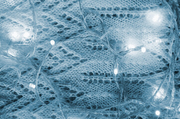 Abstract christmas background with festive garland lights.